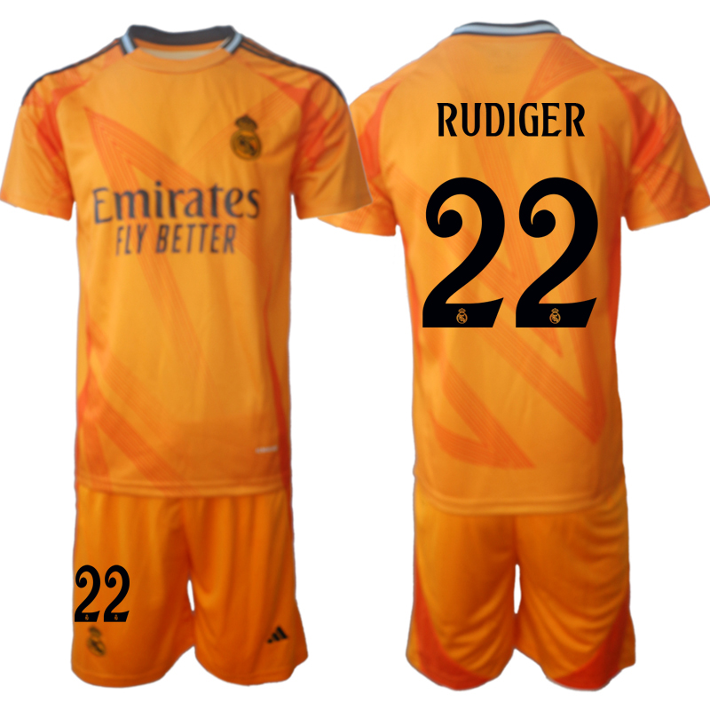 Men 2024-2025 Club Real Madrid away orange #22 Soccer Jersey->real madrid jersey->Soccer Club Jersey